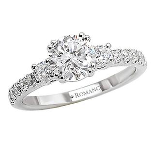 Rom 3-Stone DIA Semi-Mount D1/2CTW