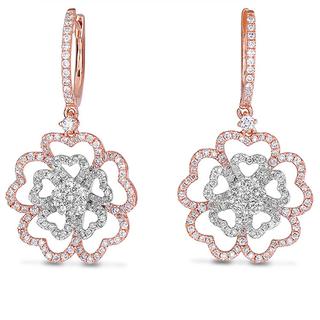 White & Rose Gold Diamond Earring