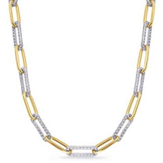 4.43ctw Yellow and White paper Clip Necklace